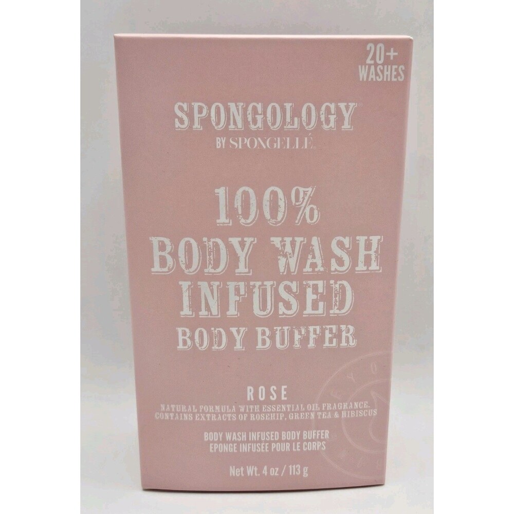 Spongelle Spongology Body Wash Infused Body Buffer Rose 4oz NEW 20+ Washes
